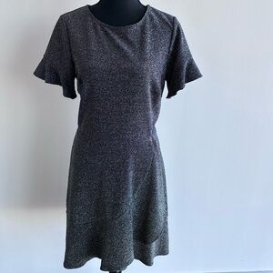 Silver Festive Flared Dress. Size Small